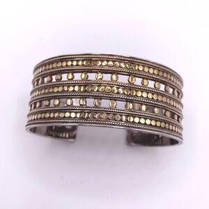 Anna Beck Sterling Silver Open Cuff with Gold Vermeil Dots